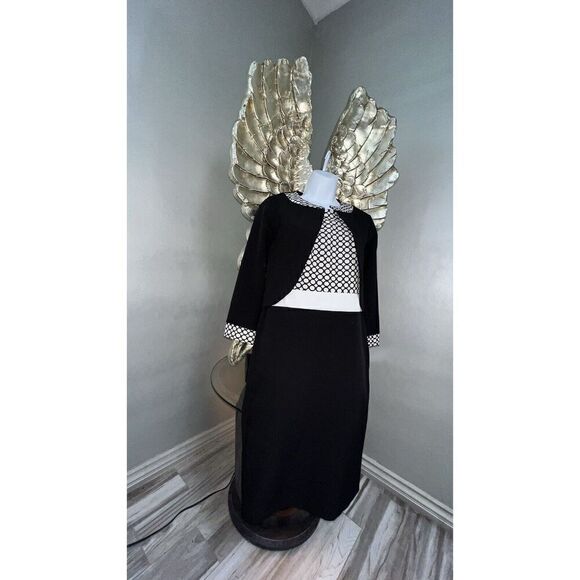Cannella Black/White Dress Set Bolero, Made In Italy,size 42,size 6 - Picture 5 of 16